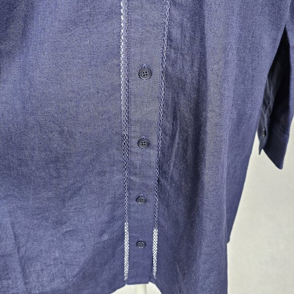 Outerknown Shirt Dress Womens Small Linen Long Sleeve Pockets Organic Cotton - Picture 5 of 9